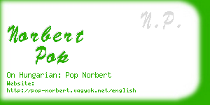 norbert pop business card